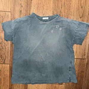 Rag & bone faded black t shirt with embroidery